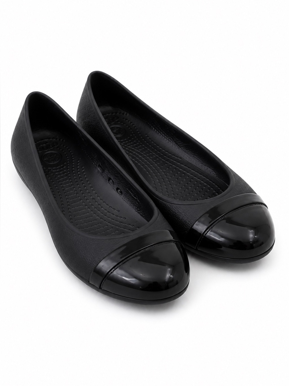 Crocs Black Cap Toe Ballet Flats Women’s Size 8 Lightweight Comfort Shoes